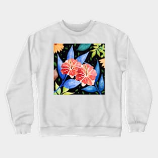 Bright Flowers on black Crewneck Sweatshirt